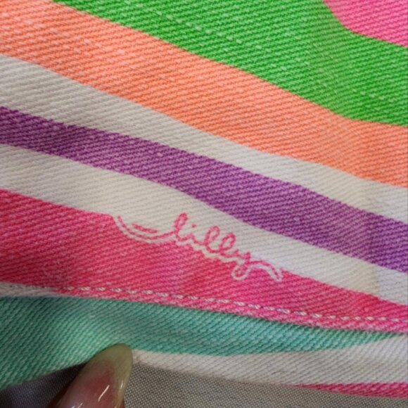 Lilly Pulitzer Women's Colorful Striped Pants Skinny Dnim5 Pockets, sz 2 - Picture 8 of 15